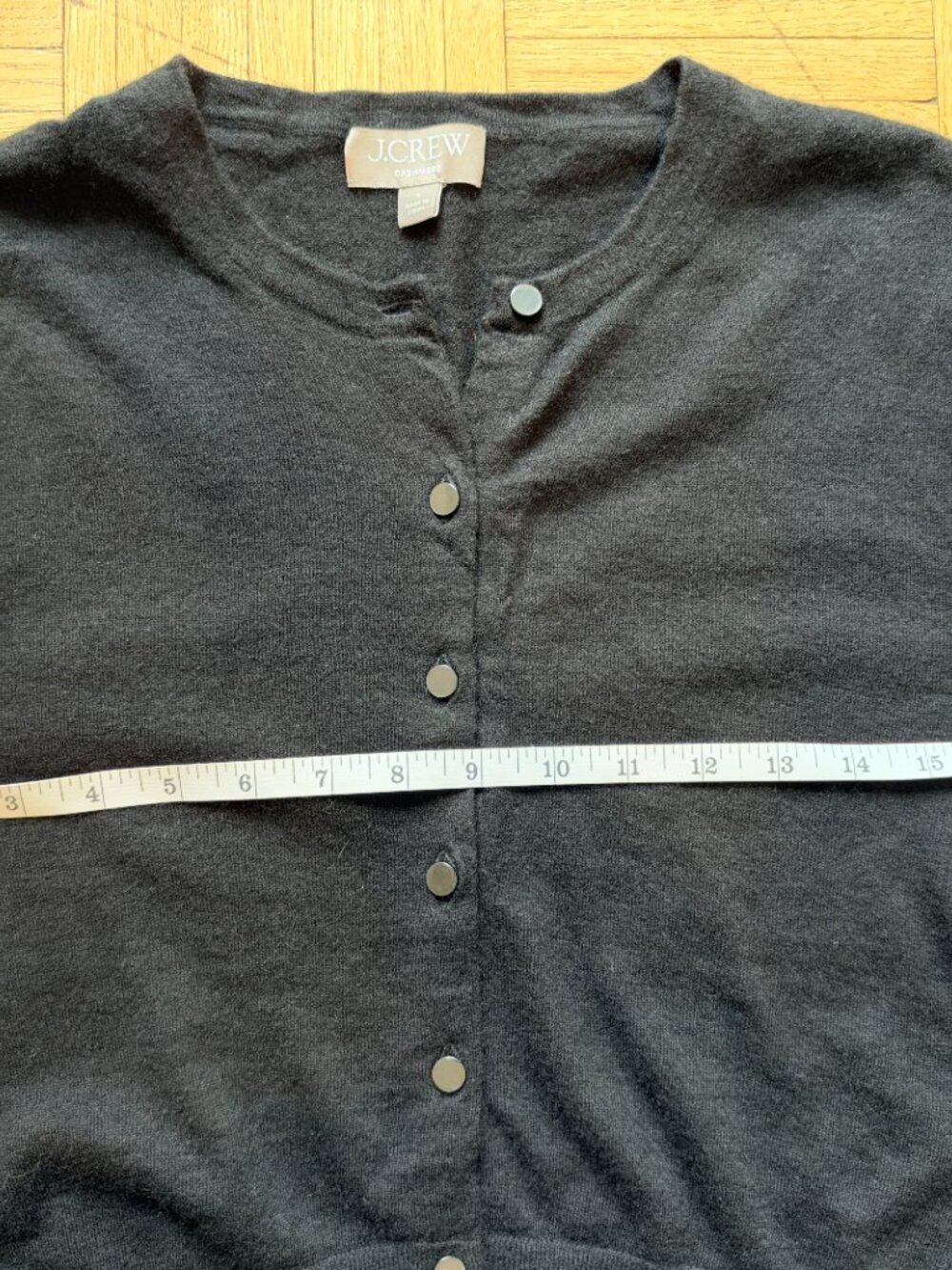 J Crew Featherweight 100% Cashmere Cardigan Black S - Picture 7 of 12